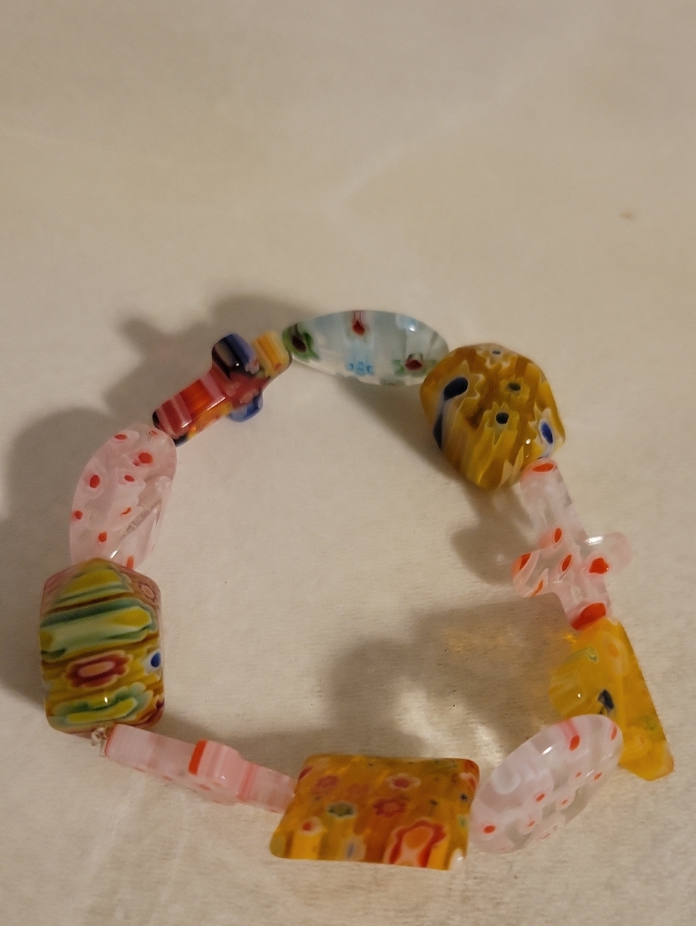 Colorful Millefiori Glass Bead Stretch Bracelet